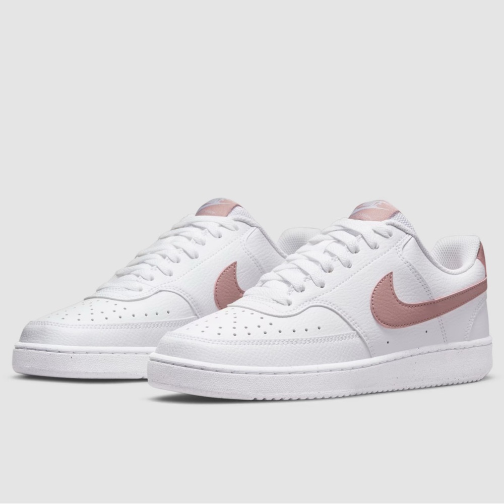Nike Women's Court Vision Low Sneakers White and Pink
